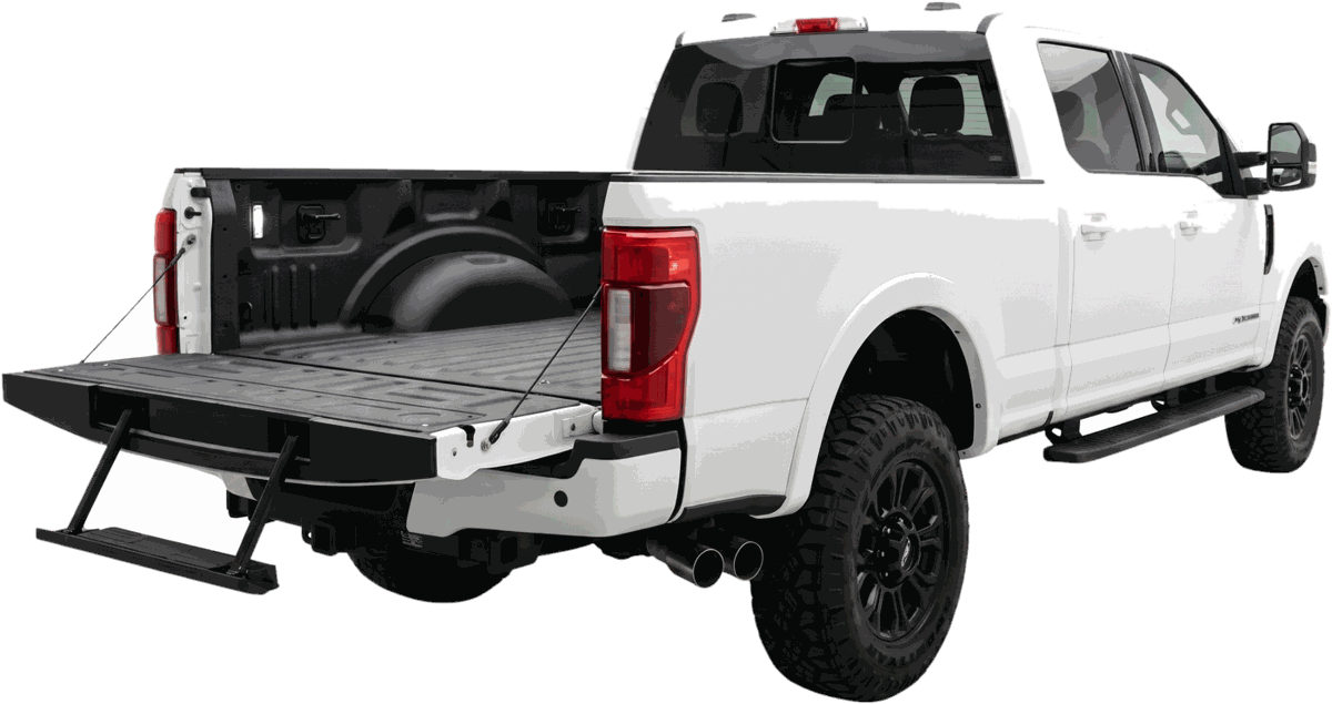 Ford F-250 Super Duty with tailgate open, from the RIG44 database